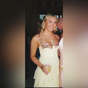 American Threads Yellow Tiered Dress